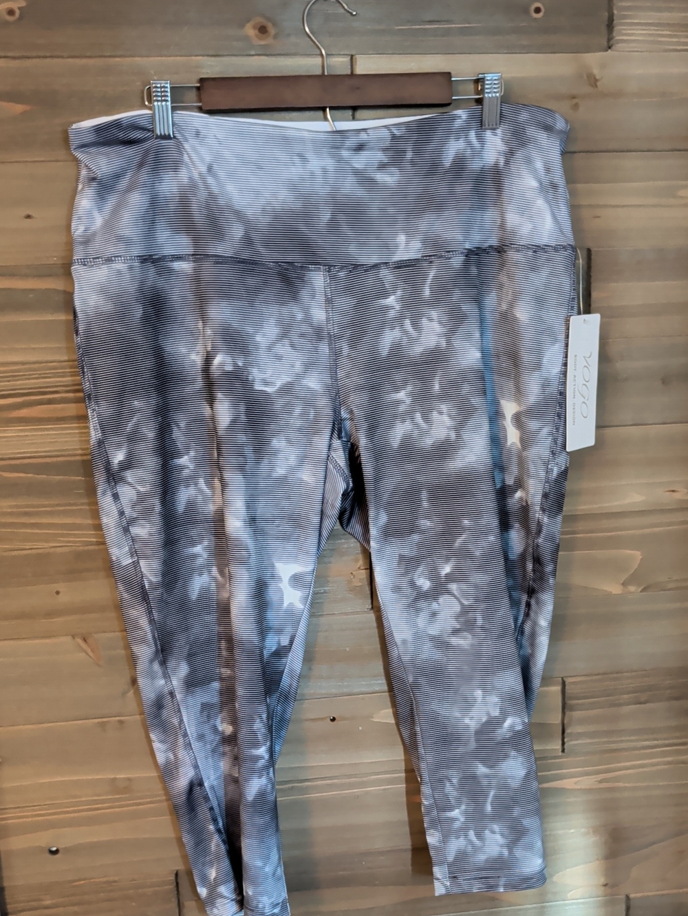 VOGO Athletica Kids Silver Gray Tie-Dye Performance Leggings     2X